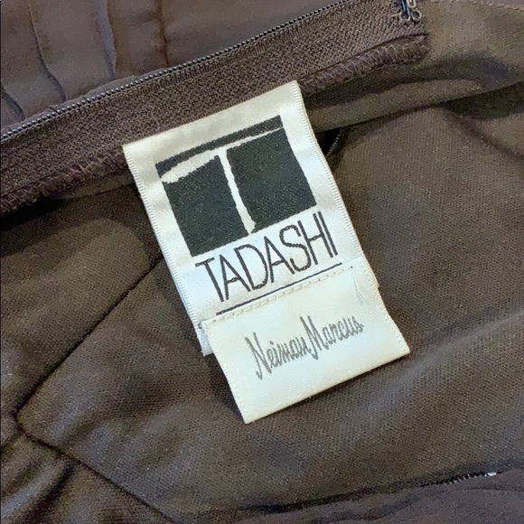 Newman Marcus Tadashi Brown Silk Dress - Picture 5 of 6